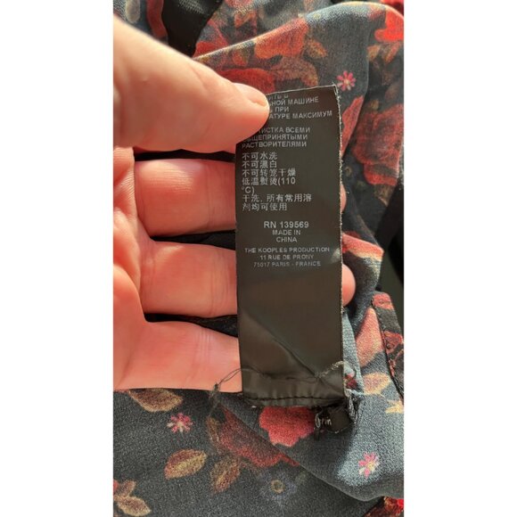 THE KOOPLES FLORAL SHEER BUTTON UP BLOUSE OVERSIZED FIT XXS - Picture 5 of 10